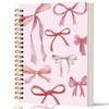 Lacama Coquette Stuff Pink Bow Notebook Journal, Cute Preppy Spiral