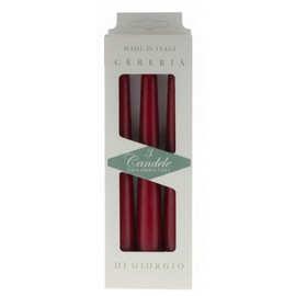 Cereria Di Giorgio - 3 Candele Coniche Laccate - Ø 2,2 cm h. 21 cm - Bordeaux