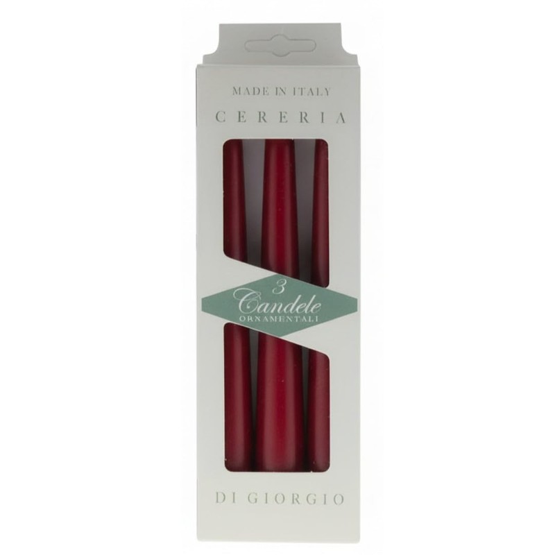 Cereria Di Giorgio - 3 Candele Coniche Laccate - Ø