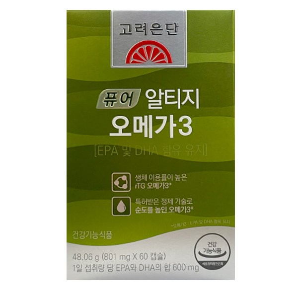 Korea Eundan Pure Altige Omega 3 Upgrade 801mg 60 capsules 1 unit