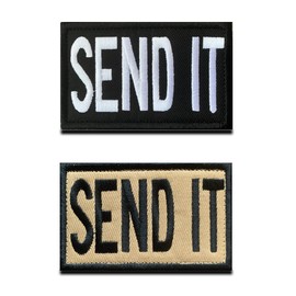 Set of 2 Send It Tactical Fun Biker Emblem Patches with Closure for Backpack, Hat, Jacket, Vest, Airsoft Cosplay, Paintball, Tactical Clothing, Fabrics Patch