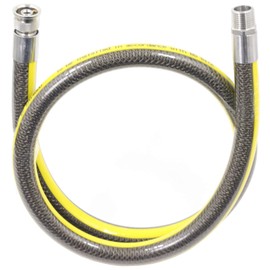 SPARES2GO Universal Oven Cooker Gas Supply Hose, PTFE Pipe Tape & Micro Connector (4ft 1/2 inch, Bayonet, BS EN14800 CE)