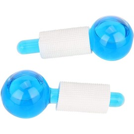2 Bolas de Hielo Facial, Globos de Hielo Azul para Facial, Rodillos Faciales para Masaje de Piel para apretar Reducir la hinchazón Bolsas para los ojos Líneas de la frente Piel áspera, Uso en el spa en el hogar