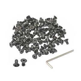 iexcell 100 Pcs #8-32 x 5/16" Alloy Steel 10.9 Grade Hex Socket Flat Head Cap Screws Bolts Kit, Black Oxide Finish