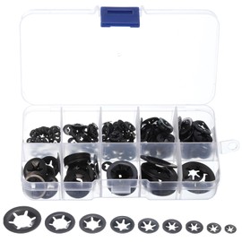 sourcing map 260 Pcs Internal Tooth Washers Assortment Kit, 9 Sizes M2/M2.5/M3/M4/M5/M6/M8/M10/M12 Quick ing Washers, 65Mn Steel Push on Speed Clips Fasteners