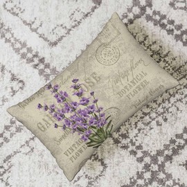 WILNURO Lavender Postcard Pillow Case Vintage Purple Floral Flowers Soft & Breathable Pillow Cover with Envelope Closure Pillowcase Standard Size 20" X 26"
