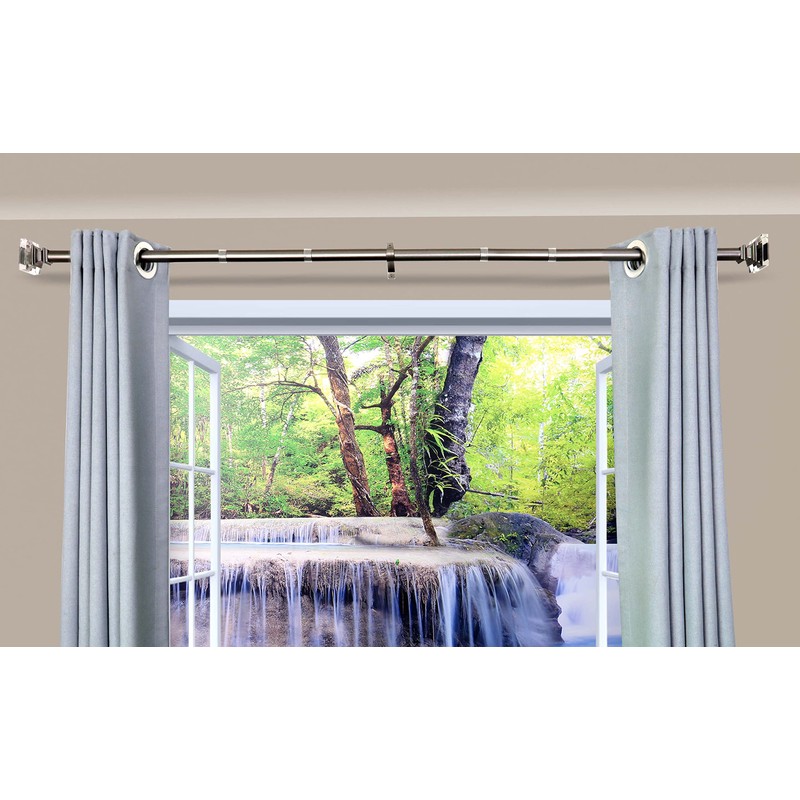 Telescoping Curtain Rod Extends from 36-72 inch, Adjustable Length for
