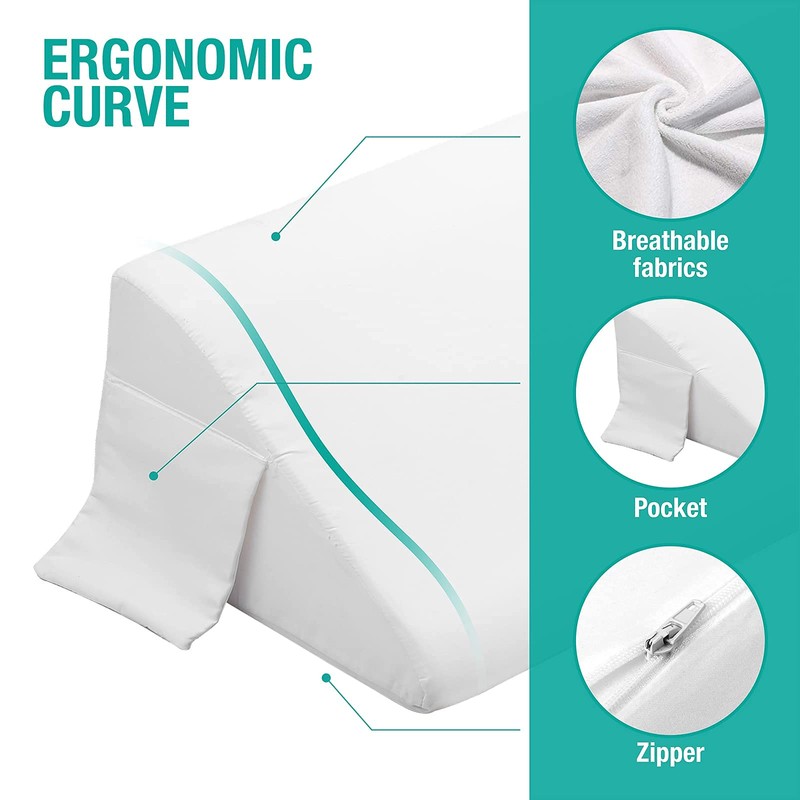 Vekkia Twin Size Bed Wedge Pillow Gap Filler/Headboard Pillow/Mattress Wedge
