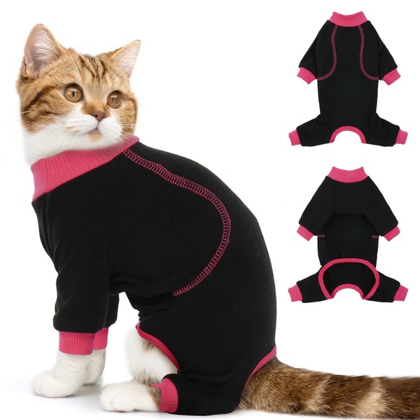 DENTRUN Cat Hair Sticky Onesie Costumes Kitten Hair Spreading Prevent Clothes, Cat Lost Hair Removable Jumpsuit Apparel for Cats Only, Basic Cat Daily Wear Pajamas Sweater Breathable Cats Wear