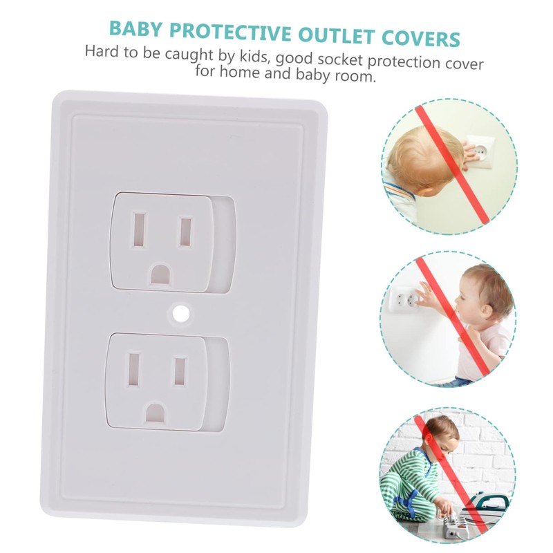 Mipcase 4Pcs Childproof Socket Covers French Style Outlet Plug Protectors