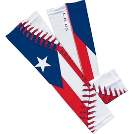 Puerto Rico Flag Baseball Lace Arm Sleeve (puerto Rico baseball, Adult L)
