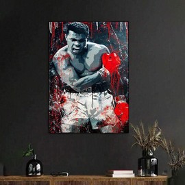 Boxing Man Pattern Canvas Painting without Frame, 1 Count Modern Wall Art Painting, Wall Decor for Home Living Room Bedroom Office - Specification: 50*70cm, pattern: Boxing Man