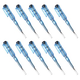 10Pcs Voltage Tester Pen, AC 100-500V Electric Tester Pen Electrical Tester Slotted Screwdriver Probe Light Voltage Tester