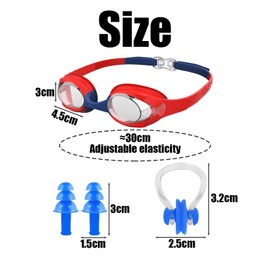 TVSVKWE 1 Piece Of Children'S Swimming Goggles, 1 Set Of Earplugs And Nose Clips, Adjustable Straps, Waterproof And Anti-Fog Eye Mask, Simple Protection, Swimming Accessories Set.