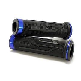 BLACK MOTORCYCLE 7/8" HAND GRIPS HANDLE BAR GEL FOR YAMAHA YZF 600 R1 R1M R6 R6S(Blue)