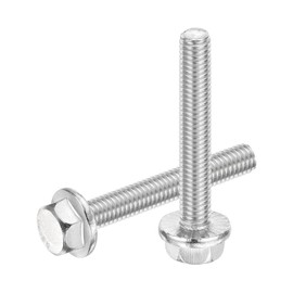 sourcing map 20Pcs M6 x 40mm Hex Serrated Flange Bolts Screws, 304 Stainless Steel Flanged Hex Head Bolts Flange Hexagon Screws for Households, Machine Tools, and DIY project, Silver