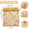 SOFPLATE 100Pcs 3.9 x 4.7 inch Gold Organza Gift Bags