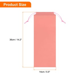 sourcing map 12pcs Umbrella Bags 14.2"x5.5" Wet Umbrella Sleeve Cover Reusable Folding Umbrella Storage Bag with Drawstring for Folding Travel Umbrellas, Pink