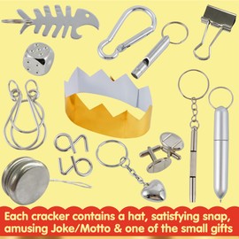 JOYIN 8 Pack Christmas Party Favor Non-Snap Blue & White Snowflake Design Party Table Favors with Holiday Party Favor Supplies for Kids and Adults, Christmas Parties, Dinners and Holidays