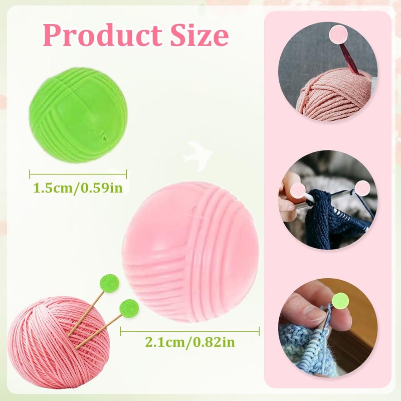 Pack of 24 Mesh Stoppers Knitting Needles Point Protection Large