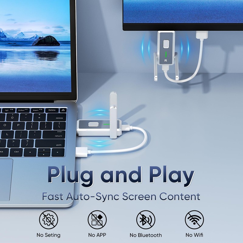 Wireless HDMI Transmitter and Receiver, Wireless HDMI Extender, Plug &