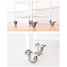 NERILEE 2 Inch Rubber Caster Wheel Set of 4（with Brake） with 5/16" x 1-1/2" (8 x 38mm) Stem and 20mm Dia Sockets, for Furniture Crib Trolley Dining Car Casters