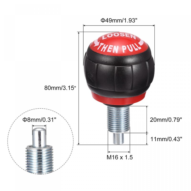 sourcing map M16 Pull Pin Spring Knob Replacement Parts for