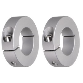 Kozelo 2Pcs Aluminum Alloy Shaft Collar - [30mm Bore x 55mm OD x 15mm Width] Clamping Style Shaft Collar for CNC Machine Tools, Hold Timing Pulleys Use, Silver Tone