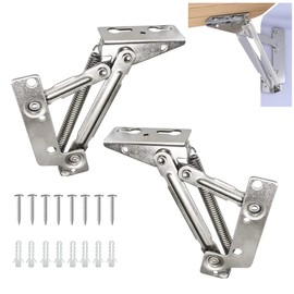 DURANTEY Pack of 2 Furniture Hinges Metal Cabinet Hinges with 8 Screws Flap Support Opening Angle Flap Holder Furniture Hinge Kitchen Cabinet for Cupboard Kitchen Cabinet Door Damping Hinges
