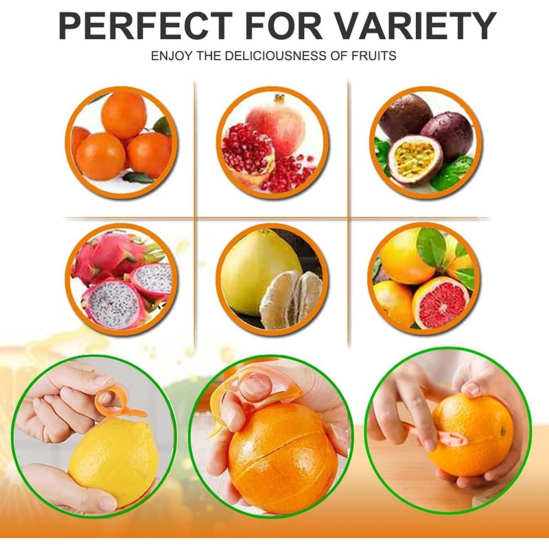 3Pcs Orange Peeler Tools Citrus Peel Cutter Plastic Easy Fruit