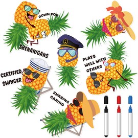 Dazoratix Cruise Ship Door Decorations - 6 Pcs Funny Pineapple Door Magnet Pineapple Magnets Tropical Cruise Stateroom Decorations Magnets for Cabin Stateroom Carnival Holiday Party Car Decor