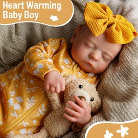 ADFO Lifelike Reborn Baby Dolls, 20 inch Realistic Newborn Real Life Baby Girl Dolls Soft Full Body Vinyl Girl Baby Dolls with Clothes and Toy Gift for Kids Age 3+