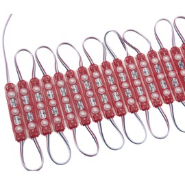 REXTiN Super Bright 200pcs 3 LED Module Red 2835 SMD Waterproof Decorative Light for Letter Sign Advertising Signs with Tape Adhesive Backside (Red)