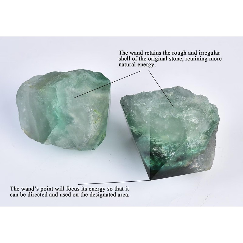 Natural Green Fluorite Crystal Wand Irregular Quartz Column 2.2-2.8 Lbs