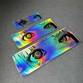 Horayten Japanese Anime Girl Peeker Car Stickers Peeping Eyes Motor Racing Auto Truck Body Window Decals Waterproof Laser 3PCS