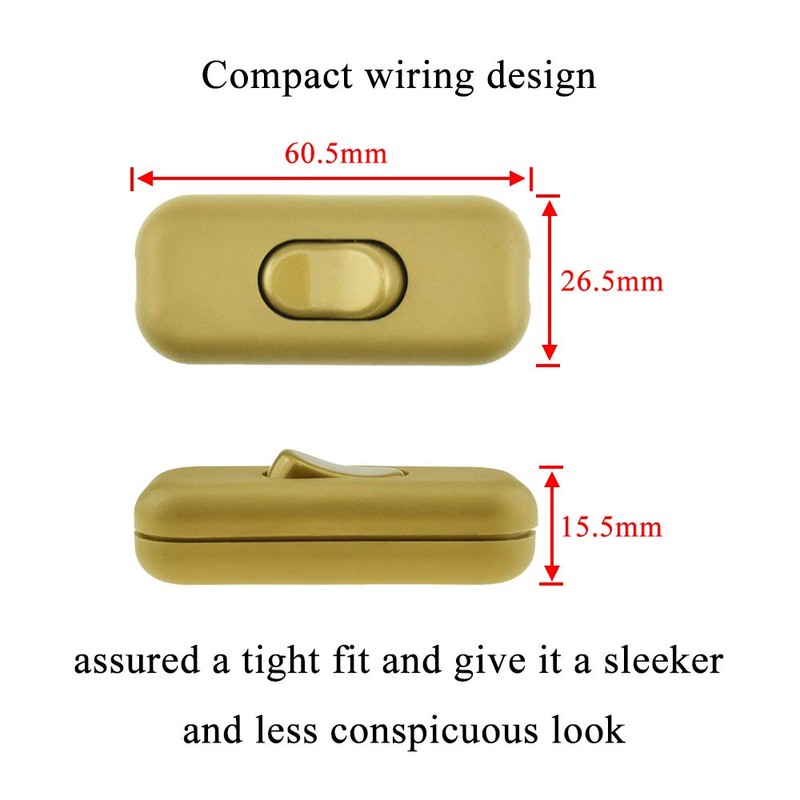 HAHIYO 6A 250V Inline Cord Switch Rocker Button Double Pole