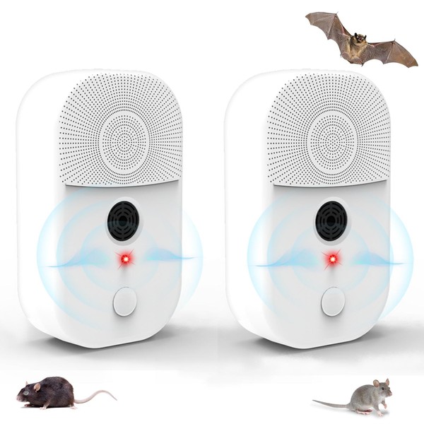 Upgraded Ultrasonic Bat Repellent Deterrent Devices for Attic, 2Pack Bat