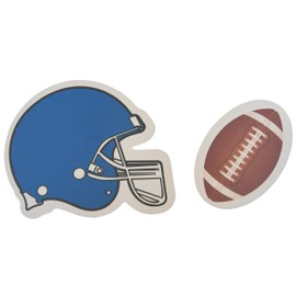 Novel Merk Football & Blue Helmet Sports Coach Gift or Teacher Party Decorations Small Refrigerator Magnet Set Miniature Design (12 Pieces)