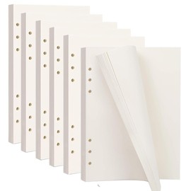 6 Pack A5 Refill Paper 6 Holes Paper Blank 270 Sheets / 540 Pages Refill Paper Refill Inserts Note Paper for Ring Binder Inserts Refillable A5 Notebook