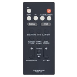 AULCMEET FSR78 VAF7640 VAH0130 Remote Control Replacement Suitable for Yamaha Soundbar ATS-1060 ATS-1070 ATS-2070 YAS-106 YAS-107 YAS-207 YAS-CU207 NS-WSW42 YAS-108 ATS-108 ATS-100 80 YAS-408 ATS-4080