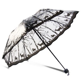 WerFamily Protable Beautiful Romantic Rainy Rain Custom Foldable Raining Clear Transparent Umbrella