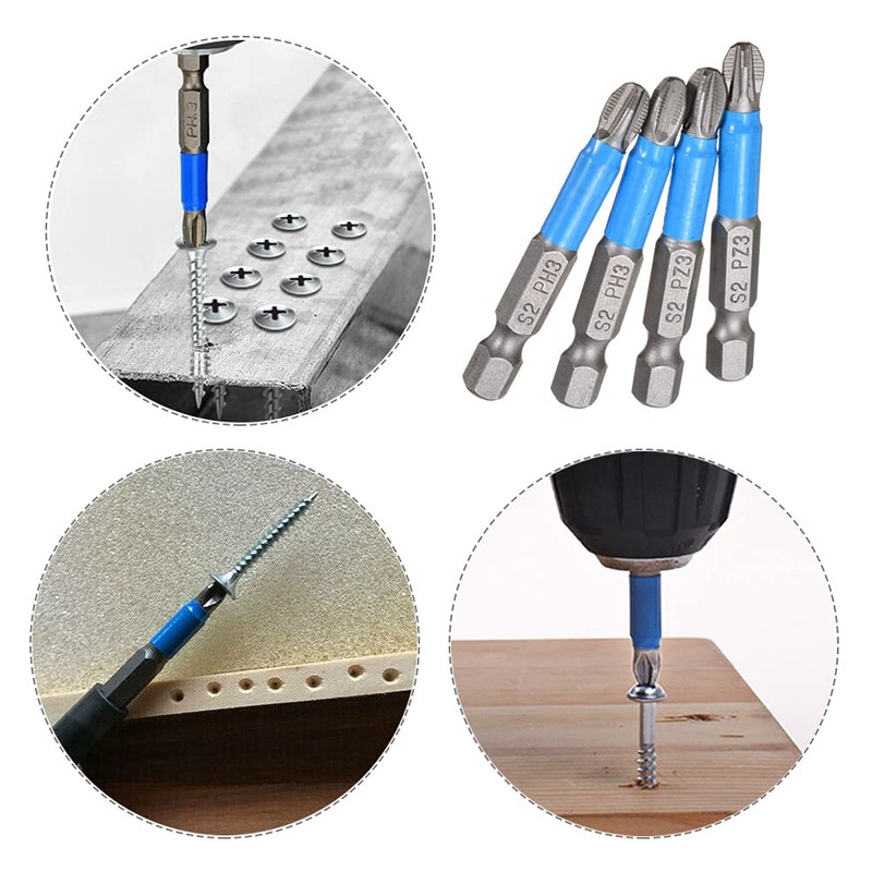 Saipor 12-Piece Magnetic Phillips Pozidriv Screwdriver Bit Set PH/PZ Bits