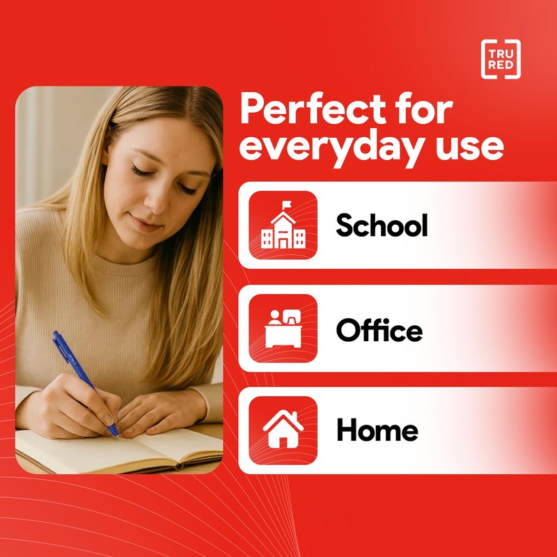 TRU RED Retractable Gel Pens, Medium Point 0.7mm, Blue Ink,