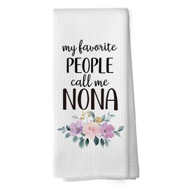 Nona Gifts Kitchen Towels - Grandma Gifts from Grandkids Dish Towels, Rustic Grandma Mothers Day Birthday Decorative Absorbent Dishcloths Hand Towel for Kitchen Decor 16x24 Inches
