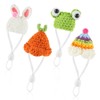 Thinp 4 Pcs Hamster Hats,Hamster Clothes Knitted Hats for Small