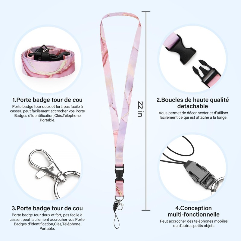 Lanyard with Card Holder Swivel Lobster Clasp with Lanyards, Retractable