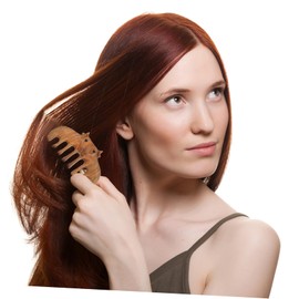 VICASKY 1Pc Sandalwood Wide Tooth Massage Comb Static Hair Care Tool for Scalp Relaxation Skin Friendly Natural Material for and Healthy Hair