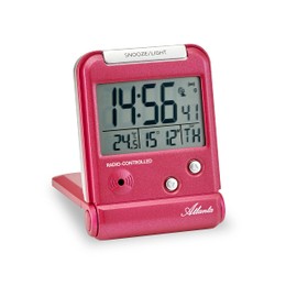 Atlanta Wireless Alarm Clock Digital LCD Display Travel Alarm Clock with Flap Temperature – 1806/1 (Red)