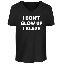 I Don't Glow up-I Blaze. - Men's Soft & Comfortable V-Neck T-Shirt CP05 Black