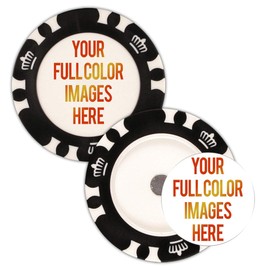 DA VINCI 25 Custom Removable Golf Ball Markers with Magnetic Poker Chips Printed in Full Color